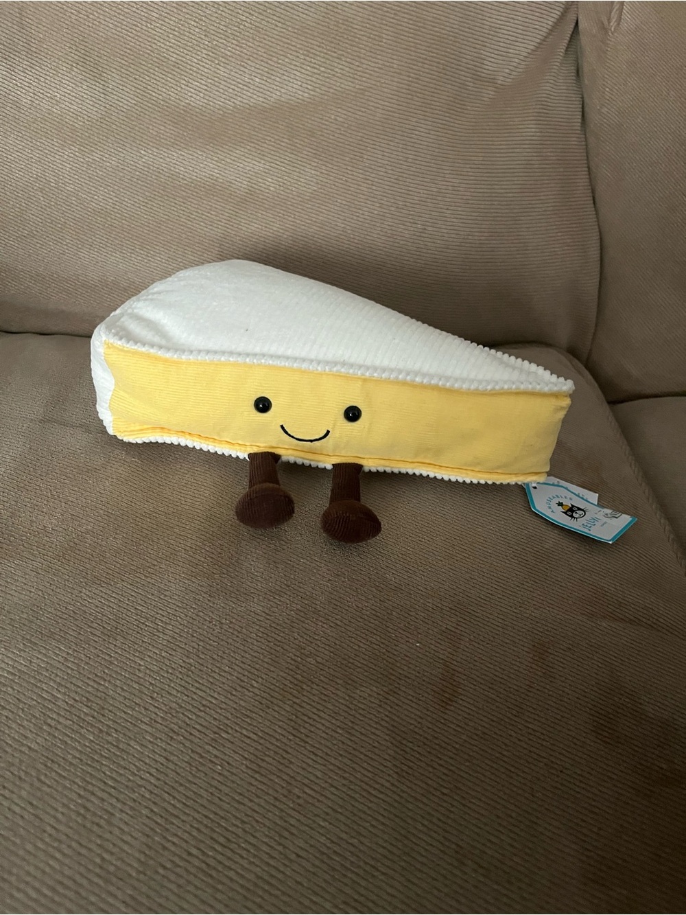Jellycat Amuseables Brie Cheese Authentic Stuffed Toy 3.5in x 8.7in x 5.1in